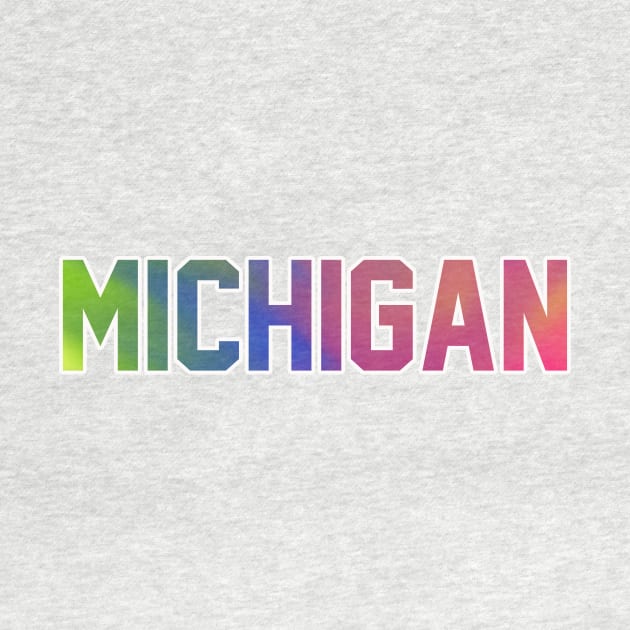 Michigan tie Dye State Letters by maccm